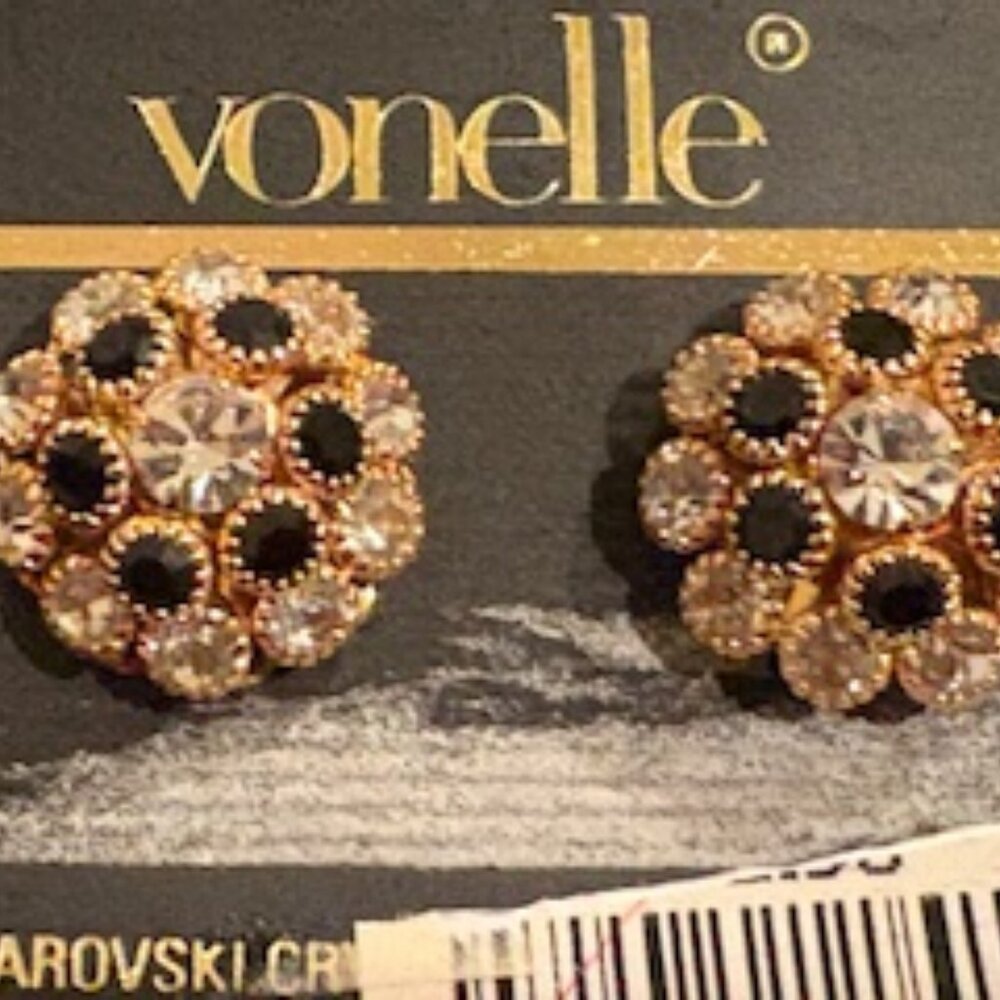 Vonelle Swarovski crystals earrings-Surgical steel posts